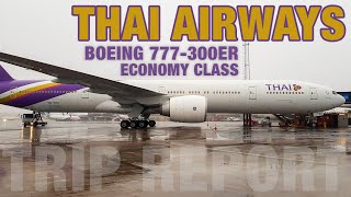 THAI BOEING 777300ER  Economy Class to Bangkok BKK [upl. by Onitselec]