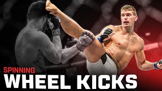 Every Spinning Wheel Kick KO in UFC HISTORY 🤯 [upl. by Crutcher910]