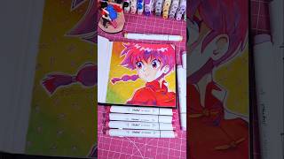 Ranma ½  INKTOBER anime drawing fanart Ohuhu marker process animeart art ranma shorts [upl. by Desirae837]