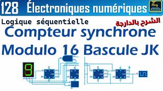 128 Compteur synchrone Modulo 16 Bascule JK [upl. by Nithsa]