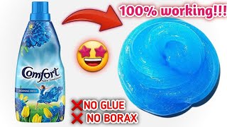 No glue no borax comfort slime How to make slime with comfort fabric conditionerslime without glue [upl. by Aihsram803]