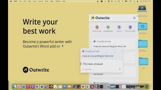 Outwrite AI Writing Assistant MAC OS addinaddonplugin WORD [upl. by Ennaul]