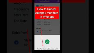 How to Cancel Autopay  Phonepe eMandate cancel kaise kare shorts [upl. by Ojoj]