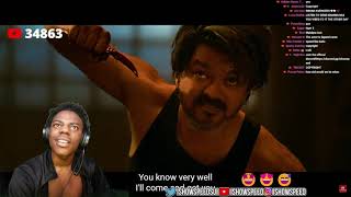 I SHOW SPEED REACTING LEO TRAILER🤣🔥 SPEED REACTING TO VIJAY 🔥HD [upl. by Sillek]