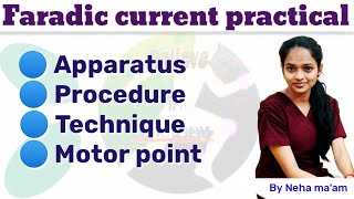 Faradism practical  Apparatus Procedure  Technique  Motor point [upl. by Eizzo]