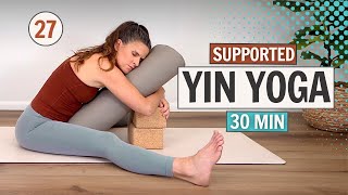 Restorative Yin Yoga  Day 27  The 30 Day Yin Yoga Challenge [upl. by Ahsii376]