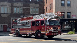 Failure to Yield Hartford Fire Department Ladder 6 responding with Q2b Wail and Airhorns [upl. by Nichol112]