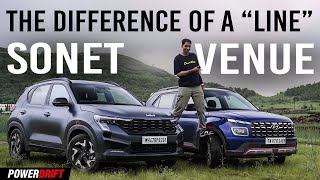 Kia Sonet XLine vs Hyundai Venue NLine Which is Worth Your Money  PowerDrift [upl. by Oigaib]