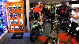 World Champ Dougie Lampkin riding through all 7 showrooms of Bike Stop by bike [upl. by Ahsiki]