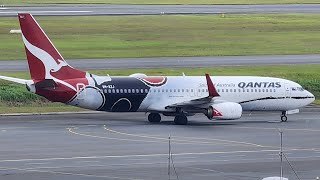 Qantas Mendoowoorrji livery arrival at Gold Coast airport [upl. by Asylem]