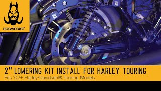 2 Inch Lowering Kit for Harley® Touring 0223 Coil Shocks Installation from HOGWORKZ® [upl. by Rainer]