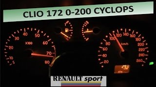 Clio RS 172 acceleration 0200 kmh  pipercams 270  remap  CYCLOPS intake manifold [upl. by Ehsrop448]