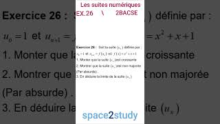 Exercice 26 Les suites numériques 2BACSE [upl. by Aita]