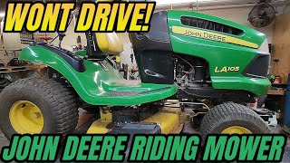 JOHN DEERE 105 Riding Mower Wont Drive Easy Fix [upl. by Llyrrad]