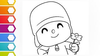 How to draw pocoyo💙😊💙 cute pocoyo pocoyo drawing for tuddlers [upl. by Herodias]