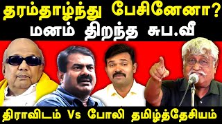 suba veerapandian latest speech ntk seeman amp saattai duraimurugan  dravidam Vs Tamil desiyam [upl. by Lyrred453]