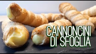 Cannoncini di pasta sfoglia fatti in casa  Pasticcini della domenica  Ricetta [upl. by Klinges]