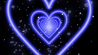 Heart Tunnel Videos 💙Romantic Blue Heart Background Neon Lights Heart Motion Background [upl. by Blanche]