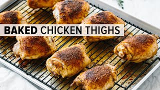 CRISPY BAKED CHICKEN THIGHS  glutenfree paleo keto recipe [upl. by Inar]