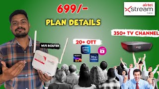 Airtel xstream Fiber 699 Plan Details In 2024  Settop Box  Airtel Xstream Fiber Installation [upl. by Nawaj499]