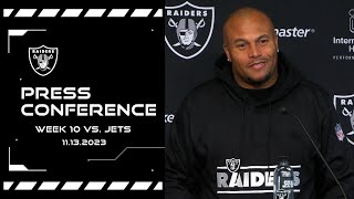 Coach Pierce Recaps Week 10 Win Over Jets ‘Nobody Blinked’  Raiders  NFL [upl. by Adin847]