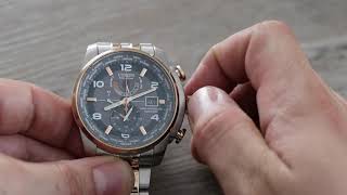 How to SET the time on Citizen EcoDrive Calibre H820 SETTING instructions H820S087228 [upl. by Nidnerb326]