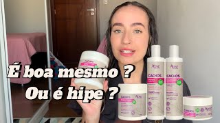 TESTEI A LINHA COMPLETA APSE CACHOS  CABELO ONDULADO  Iris Tonetto [upl. by Welbie]