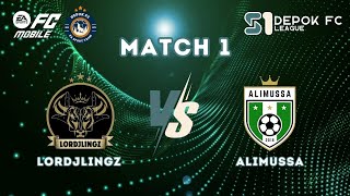 Match 1  LORDJLINGZ VS ALIMUSSA  S1 DEPOK FC LEAGUE 2024 [upl. by Etireugram]