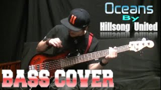 Oceans Where my feet may fail by Hillsong UNITED BASS COVER  WITH ONSCREEN TABSNOTES [upl. by Ecirehs]