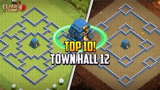 TOP 10 Town Hall 12 TH12 TrophyHybridFarming Base Layout  Copy Link 2024  Clash of Clans [upl. by Yvehc]