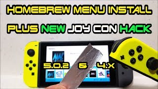 How to install HomeBrew Menu on Nintendo Switch  JoyCon Tin Foil Trick 100510 firmware RCM [upl. by Rawley]