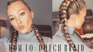 How To Dutch Braid Your Own Hair  Hollie Hobin [upl. by Jarietta]