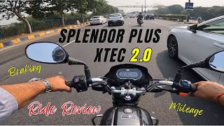 Hero Splendor Plus Xtec 20 Ride Review  Acceleration Mileage Comfort  Splendor Plus Ride Test [upl. by Ahsieker8]