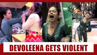 Bigg Boss 14 Day 102 Devoleena Bhattacharjees anger crosses its limits breaks bowls and cups [upl. by Aicinod]