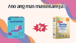 ASCENDA KID VS SIMILAC GAINSCHOOL NUTRITION FACTS BASED REVIEW MILK FOR KIDS [upl. by Ahsimik]