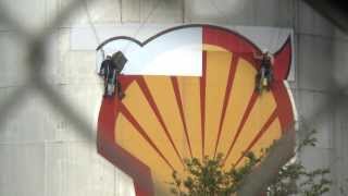 Greenpeace protests at Shell refinery [upl. by Haliek]