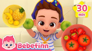 🍎🍕 Food Songs  Play for Kids Eating  Bebefinn Nursery Rhymes Compilation [upl. by Dahle]