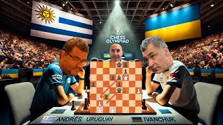 BATALLA CAMPAL EN LA OLIMPIADA de Ajedrez Andres vs Ivanchk [upl. by Analla135]