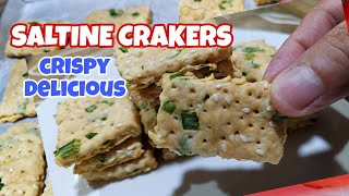 SALTINE CRAKERS GREEN ONION CRAKERSEGGLESS BISCUITSEASY RECIPE [upl. by Sirrad319]