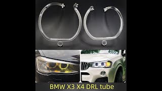 BMW X3 F25 X4 F26 daytime running light tube strip DRL guide circle angel eyes ring headlight repair [upl. by Gaves604]