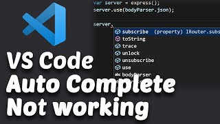 VS Code AutoComplete Intellisense not working issue [upl. by Aicia268]