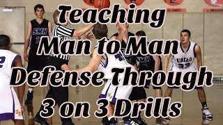 Building Man to Man Defense Thru 3 on 3 Drills  Basketball Defensive Drill [upl. by Drannel]