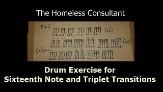 Drum Exercise 16th Note and 16th Triplet Transitions [upl. by Arannahs70]