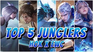 Top 5 Best Junglers  HoK x EWC  Honor of Kings [upl. by Kampmann]