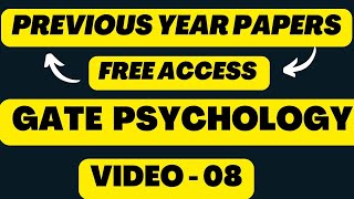 GATE PSYCHOLOGY PREVIOUS YEAR PAPERS  HOW TO DOWNLOAD [upl. by Nylessoj682]