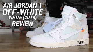 OFF WHITE AIR JORDAN 1 WHITE 2018 REVIEW [upl. by Thom]