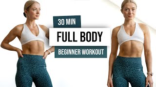 30 MIN FULL BODY HIIT Workout For Beginners  No Equipment No Repeat Home Workout [upl. by Atiuqam661]