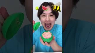 BallWatermelon amp Bee🥎🍉🐝 foodshorts eating [upl. by Tabb]