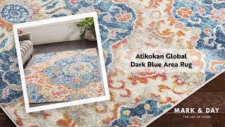 Atikokan Global Dark Blue Area Rug [upl. by Idurt205]