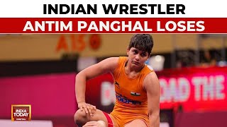 Paris Olympics Antim Panghal Loses 53kg Wrestling PreQuarterfinals To Turkiyes Zeynep Yetgil [upl. by Fawcette]